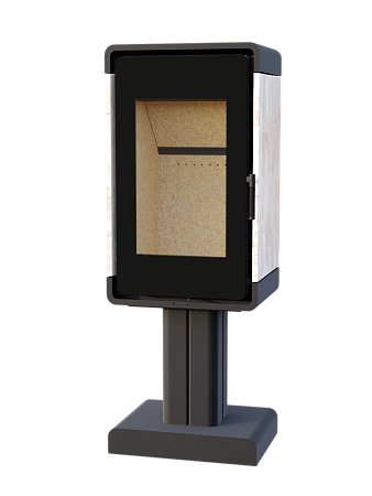 Печь-камин АСТОВ КУБ ПК 4581 (в камне на ноге)